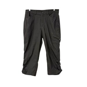 Eddie Bauer Womens Guide Capri Pants Gray Adjustable Hem‎ Size 10 Utility Hiker